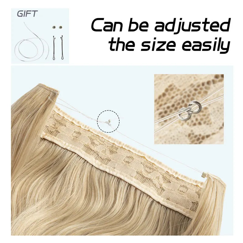 Synthetic Extensions Ombre Natural Black Blonde Pink 56cm