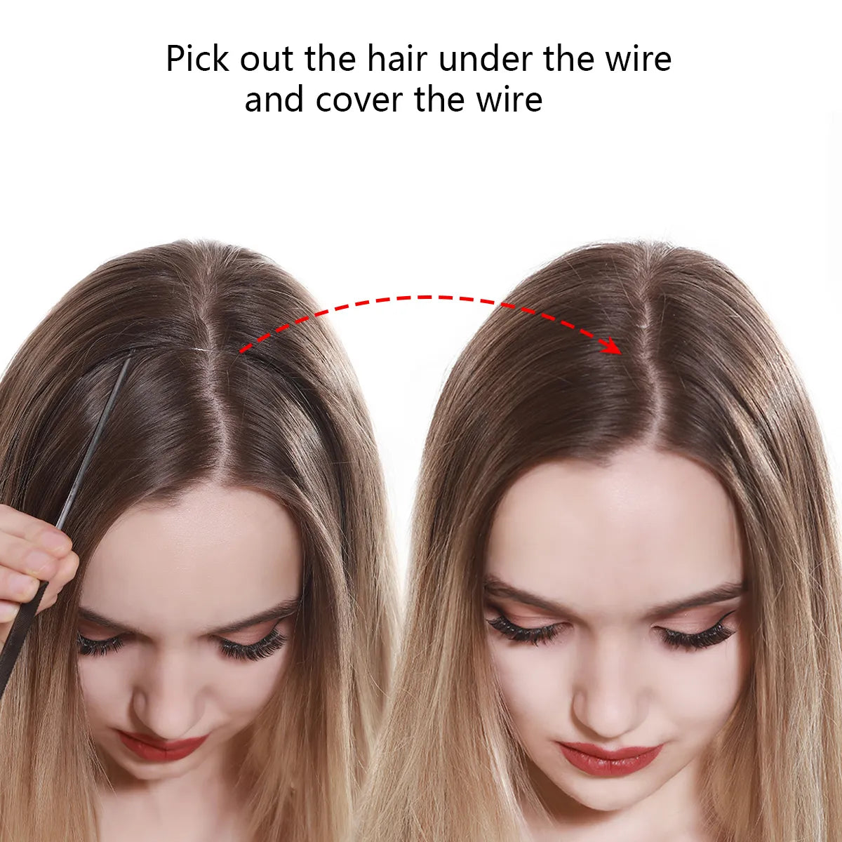 Synthetic Extensions Ombre Natural Black Blonde Pink 36cm