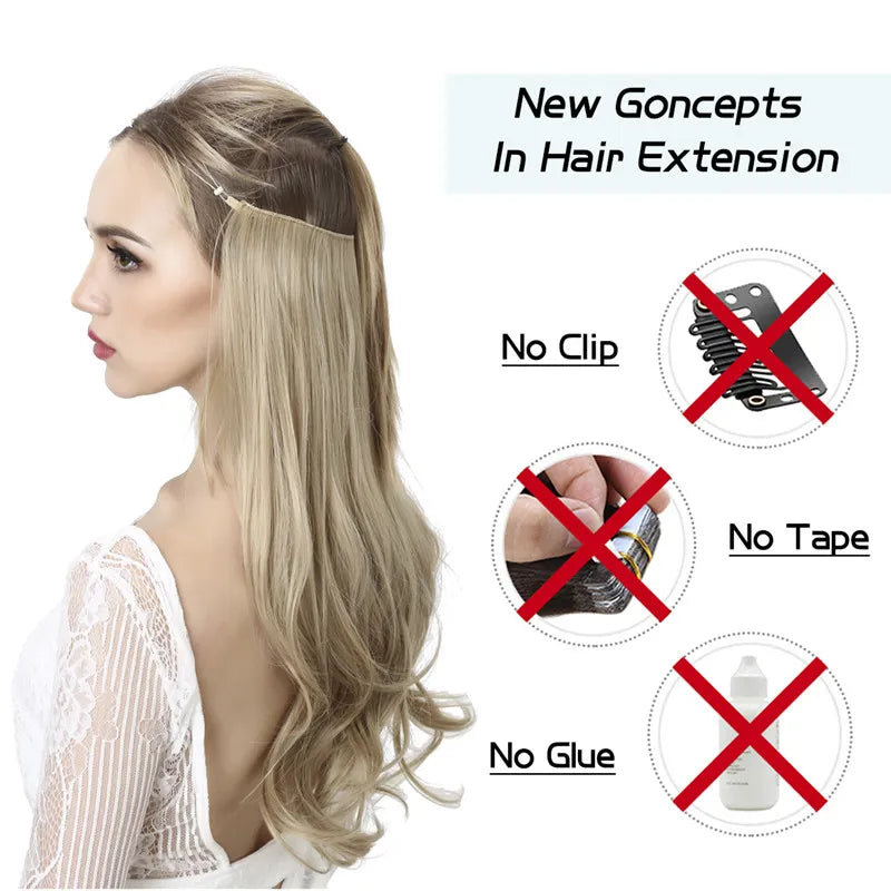 Synthetic Extensions Ombre Natural Black Blonde Pink 36cm